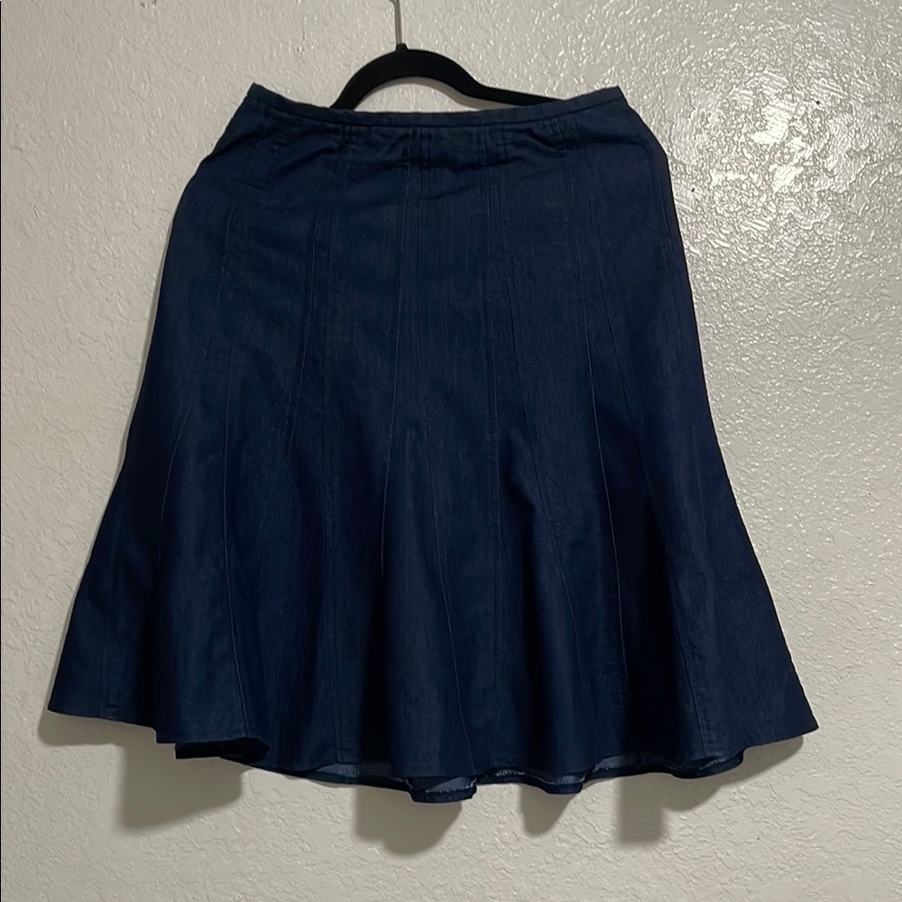 Larry Levine Petite Denim Elegant Navy Blue Skirt